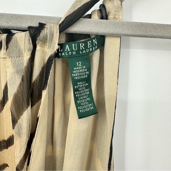 Ralph Lauren Animal Print Halter Dress Size 12 - Picture 6 of 10